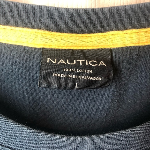 Vintage Nautica Spell out Tshirt Size Large - Picture 3 of 4